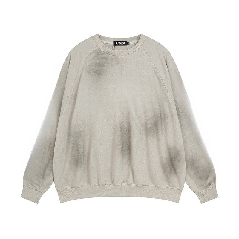 MATERIAL WASHED & DISTRESSED SWEATER