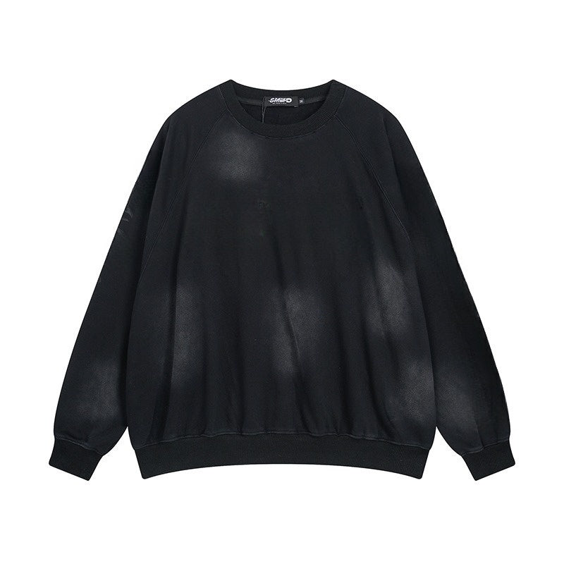 MATERIAL WASHED & DISTRESSED SWEATER
