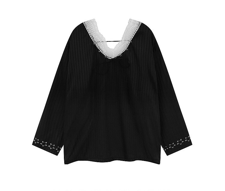 27 CLUB LACE V-NECK LONG SLEEVE T-SHIRT